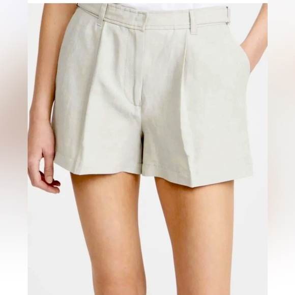 NWT ATM Tomas Melillo 4 linen blend twill short Frost - Picture 3 of 7